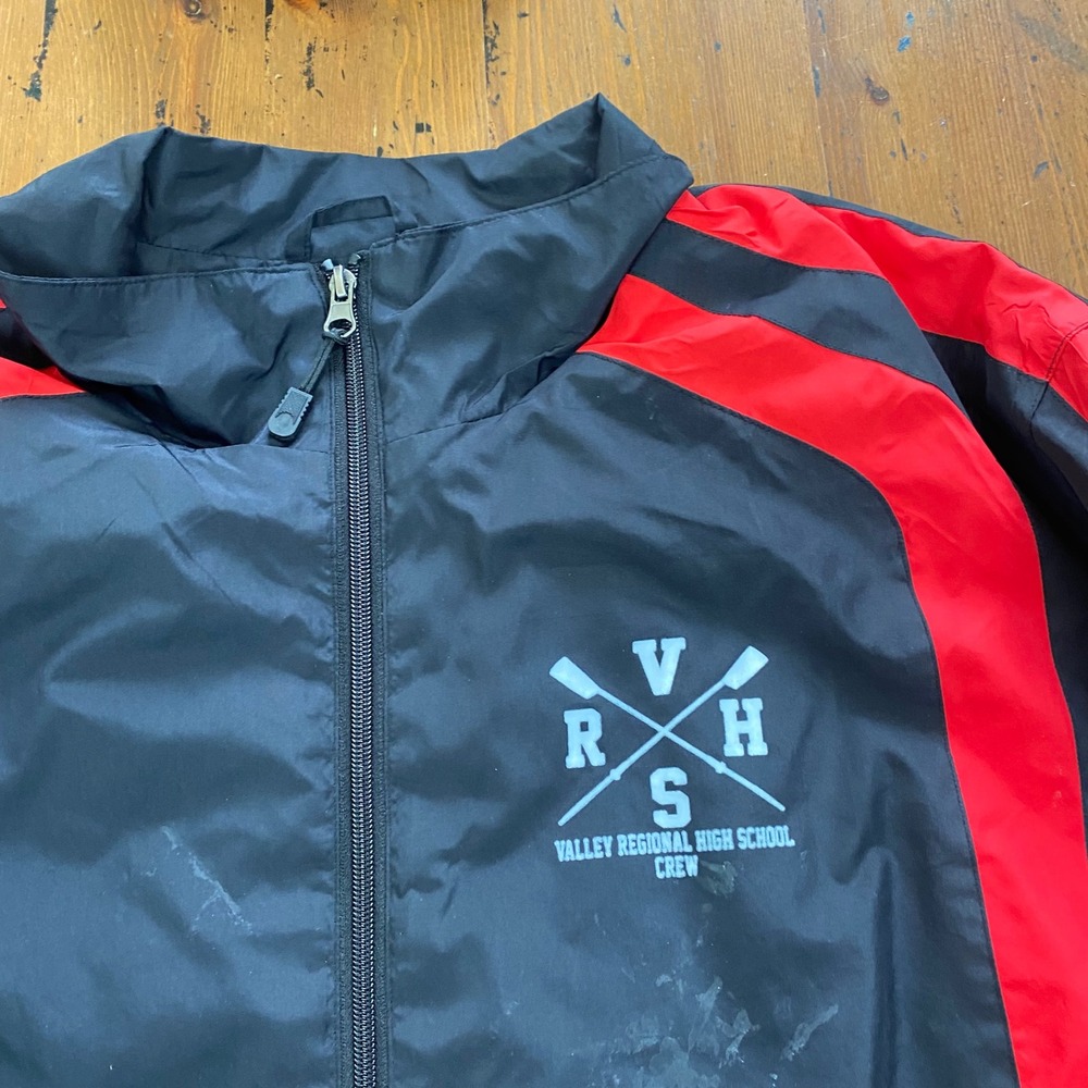 Mens Valley Regional High School‎ CT Crew Coach Jacket Black Red Sport Tek XL